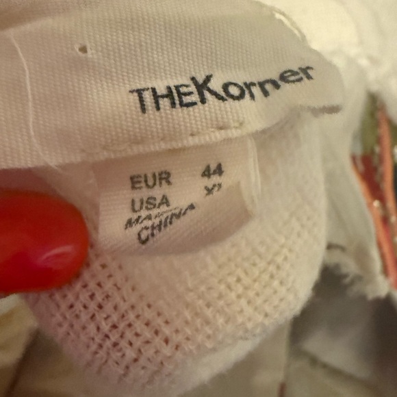 Bohemian Linen Cream Blouse with Colorful Embroidery XL - Picture 7 of 7